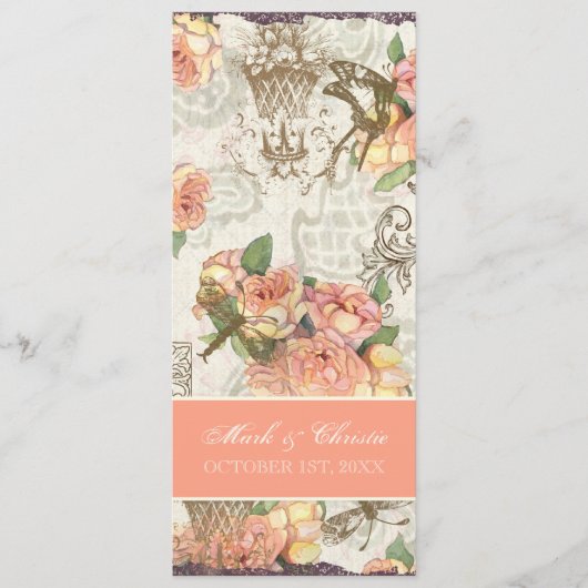 Flutterbyes "n Rozen Elegant Menu Card (Voorkant)