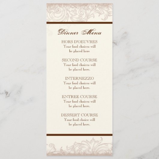 Flutterbyes "n Rozen Elegant Menu Card (Achterkant)