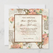 Flutterbyes 'n Rozen Elegante bruiloft Kaart (Achterkant)