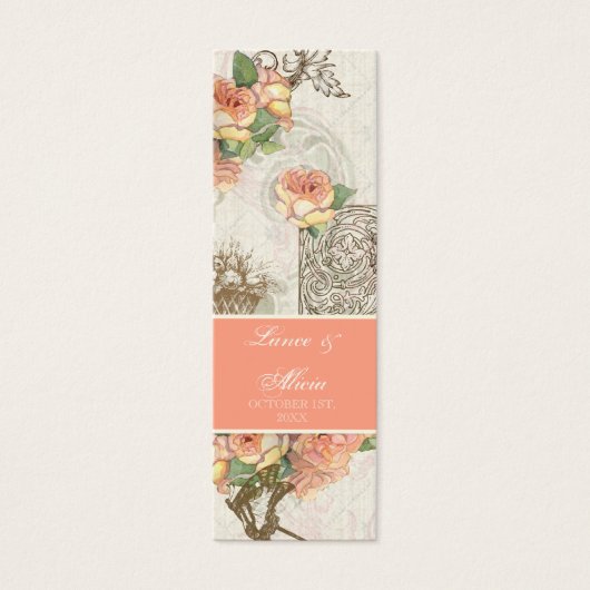 Flutterbyes 'n Rozen Elegante bruiloft Mini Visitekaartjes (Voorkant)