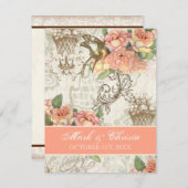 Flutterbyes 'n Rozen Elegante bruiloft uitnodiging (Voorkant / Achterkant)