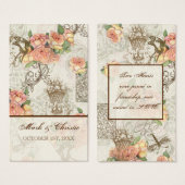 Flutterbyes 'n Rozen Elegante bruiloft Visitekaartjes (Voorkant /achterkant)