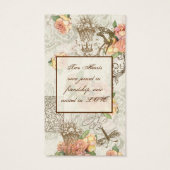 Flutterbyes 'n Rozen Elegante bruiloft Visitekaartjes (Achterkant)