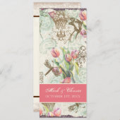 Flutterbyes "n Tulips Elegant Menu Card (Voorkant / Achterkant)