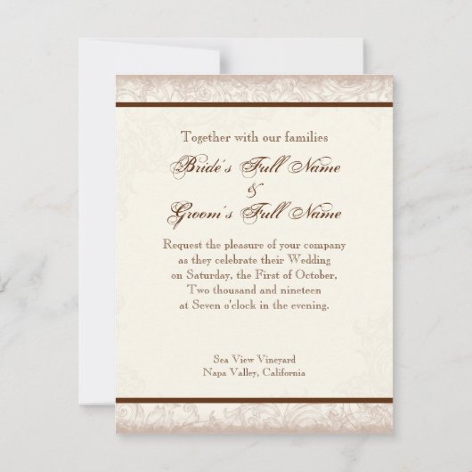 Flutterbyes 'n Tulpen Elegante bruiloft uitnodigin Kaart (Achterkant)