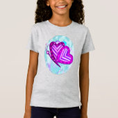 Flutterbys Valentijnse Folk Art KINDER ONLY Design T-shirt (Voorkant)