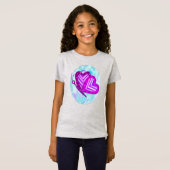 Flutterbys Valentijnse Folk Art KINDER ONLY Design T-shirt (Voorkant volledig)