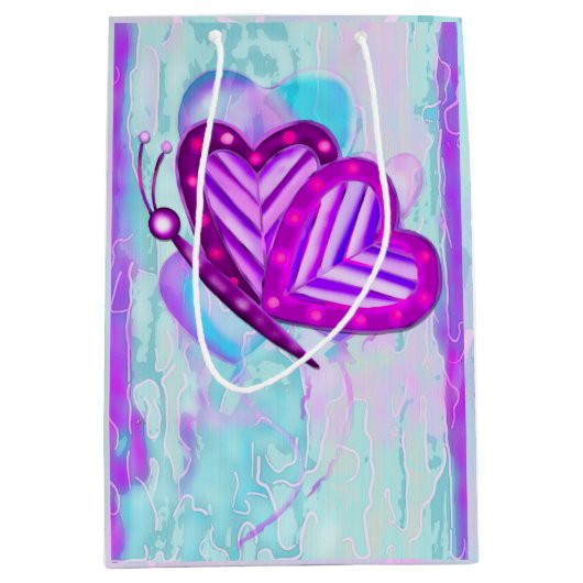 Flutterbys Valentijnse volkskunst ALLEEN MEDIUM Medium Cadeauzakje (Voorkant)