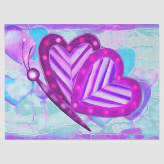 Flutterbys Valentijnse volkskunst in alle maten Tissuepapier (Voorkant)