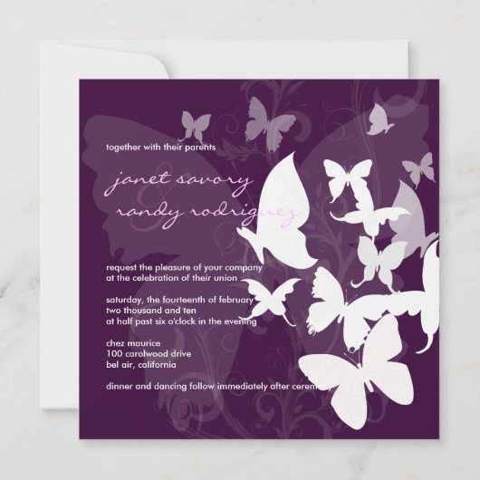 FLUTTEREN DOOR.. BUTTERFLIES+SWIRLS/DIY PLUM KAART (Achterkant)