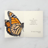 Flutterende dankbaarheid: monarchvlinder dank je kaart (Binnen)