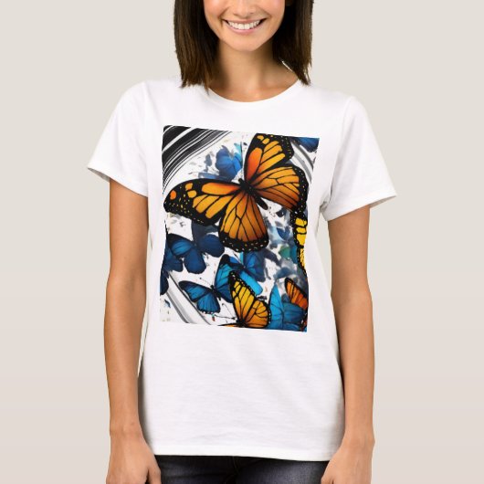 "Flutterende elegantie: Butterfly Bliss T-shirt" T-shirt (Voorkant)