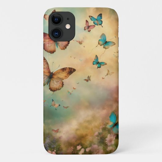 "Flutterende Elegantie: iPhone Case met Vlinder I (Achterkant)