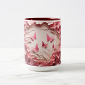 Flutterende Elegantie: Morning Bliss 3D Coffee Mok (Center)