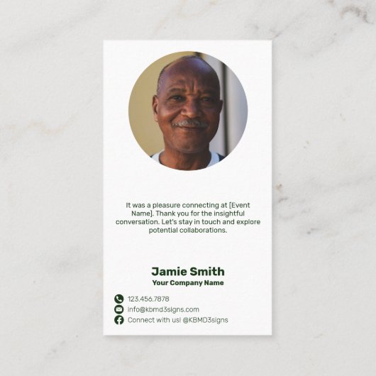 Flutterende verbindingen: Leuke vergadering u tuin Visitekaartje (Achterkant)