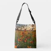 "Flutterende weide elegantie: een botanische symfo Crossbody Tas (Achterkant)