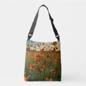 "Flutterende weide elegantie: een botanische symfo Crossbody Tas (Voorkant)