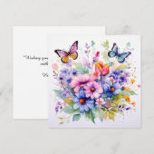 Fluttering Blooms: Betoverde tuin Verjaardag Kaart (Voorkant / Achterkant)