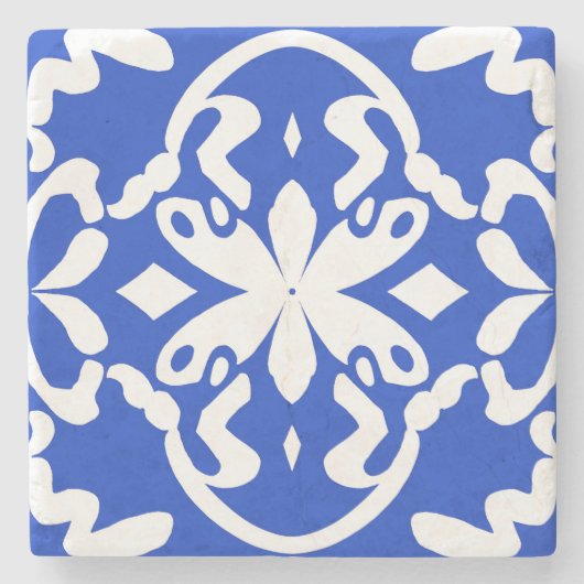 Fluttering Blue Tegel Stenen Onderzetter (Voorkant)