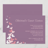 Fluttering Butterflies Birthday Party Invitation Kaart (Voorkant / Achterkant)