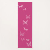 Fluttering Butterflies Bright Roze Yoga Mat (Voorkant)