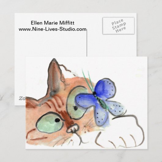 Fluttering Curiosity vliegt uit het verleden van K Briefkaart (Voorkant / Achterkant)