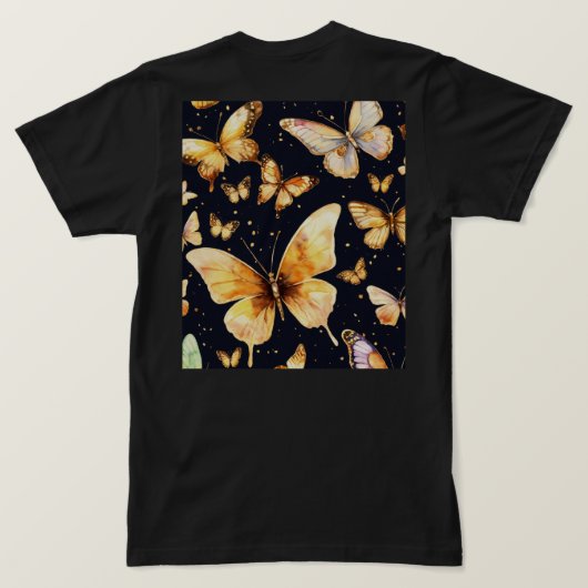 "Fluttering Dreams: Butterfly Graphic T-shirt" T-shirt (Design achterkant)