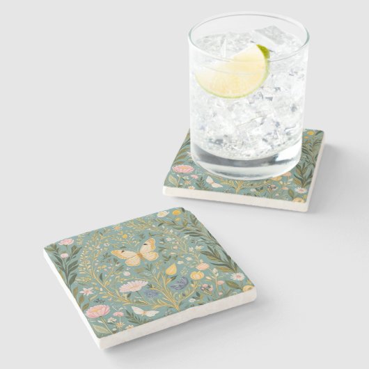 Fluttering Dreamscape Stenen Onderzetter (Zijkant)