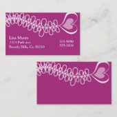 Fluttering Heart Ribbon Roze Visitekaartje (Voorkant / Achterkant)
