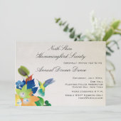 Fluttering Hummingbird Invitation Kaart (Staand voorkant)