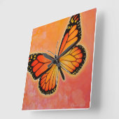 Fluttering Monarch-vlinderklok Vierkante Klok (Hoek)