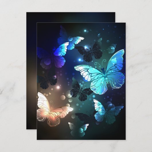 Fluttering Night Butterfly Advieskaart (Voorkant / Achterkant)