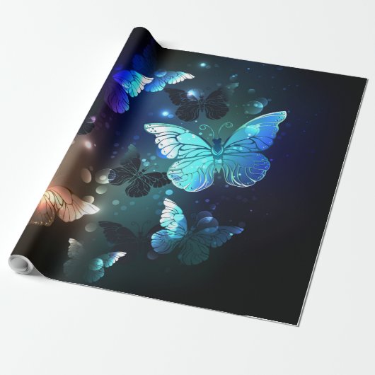 Fluttering Night Butterfly Cadeaupapier (Uitgerold)