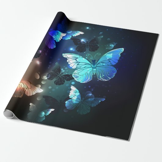 Fluttering Night Butterfly Cadeaupapier (Uitgerold)