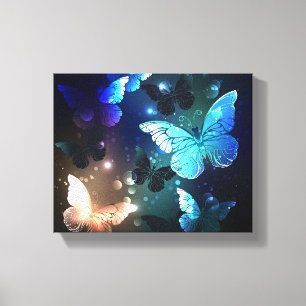 Fluttering Night Butterfly Canvas Afdruk