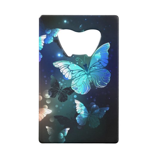 Fluttering Night Butterfly Creditkaart Flessenopener (Voorkant)