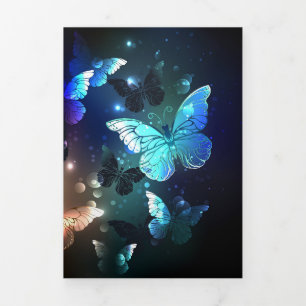 Fluttering Night Butterfly Drieluik Kaart