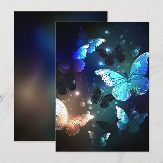 Fluttering Night Butterfly Feestdagenkaart (Voorkant / Achterkant)