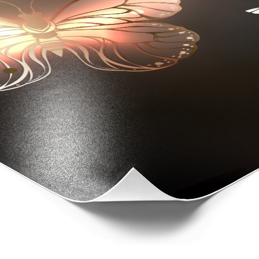 Fluttering Night Butterfly Foto Afdruk (Hoek)