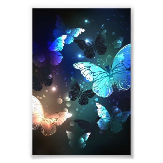 Fluttering Night Butterfly Foto Afdruk (Voorkant)