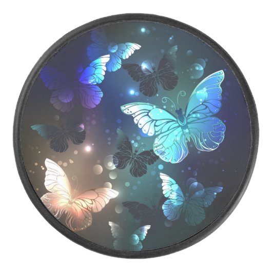 Fluttering Night Butterfly Hockey Puck (Voorkant)