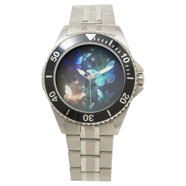 Fluttering Night Butterfly Horloge (Voorkant)