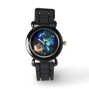 Fluttering Night Butterfly Horloge