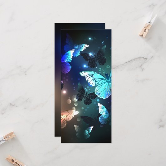 Fluttering Night Butterfly Kaart (Voorkant / Achterkant in situ)