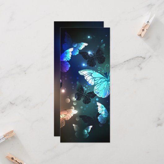 Fluttering Night Butterfly Kaart (Voorkant / Achterkant in situ)