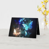 Fluttering Night Butterfly Kaart (Gele Bloem)