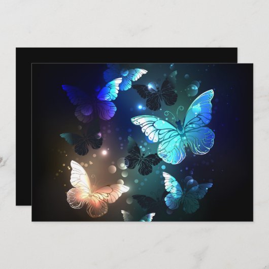 Fluttering Night Butterfly Kaart (Voorkant / Achterkant)