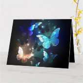 Fluttering Night Butterfly Kaart (Gele Bloem)