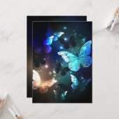 Fluttering Night Butterfly Kaart (Voorkant / Achterkant in situ)