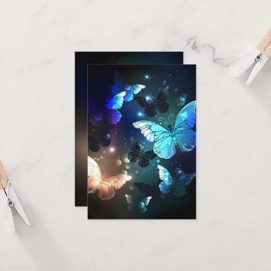 Fluttering Night Butterfly Kaart (Voorkant / Achterkant in situ)